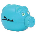 Blue Piggy Bank w/Screw-On Nose Cap